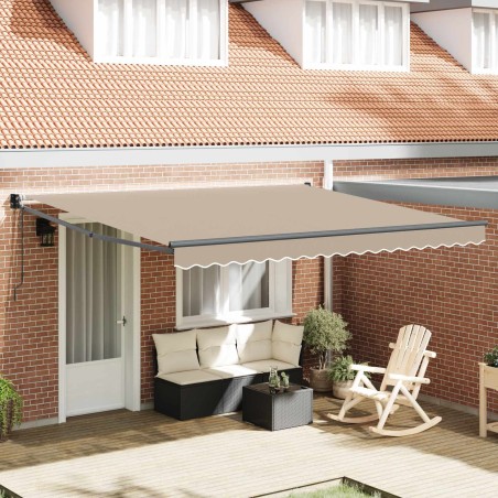 Auvent Rétractable Beige 400 × 300 cm Polyester et Aluminium 515078515078