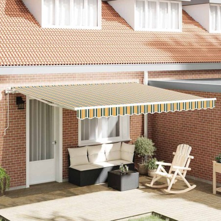 Auvent rétractable électrique Vert et jaune 400 × 350 cm 515079515079
