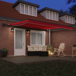 Auvent Rétractable Rouge 400 ×350 cm tissu 515082515082