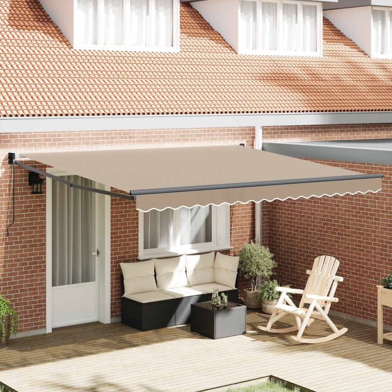 Auvent Rétractable Beige 400 × 300 cm Polyester et Aluminium 515084515084