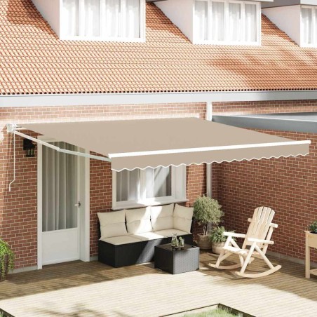 Auvent Rétractable Beige 400 × 300 cm Polyester et Aluminium 515086515086