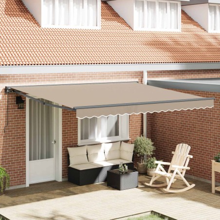 Cadre d'auvent Beige 400 × 300 cm Polyester avec revêtement PU 515096515096