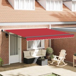 Auvent Rétractable Rouge 400 × 300 cm Polyester et Aluminium 515098515098