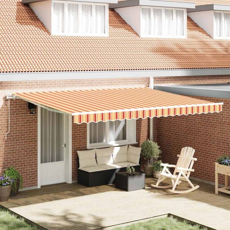 Auvent rétractable électrique Jaune et Orange 450 × 300 cm 515099515099