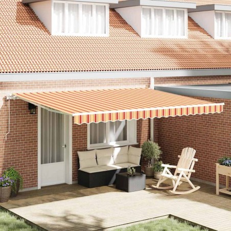 Auvent rétractable électrique Jaune et Orange 450 × 300 cm 515099515099