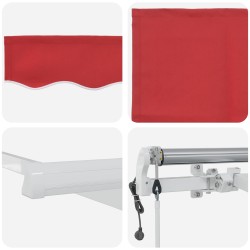 Auvent rétractable électrique Rouge 400 × 300 cm 515106515106