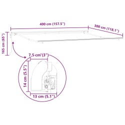 Auvent rétractable électrique Rouge 400 × 300 cm 515106515106