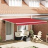 Auvent Rétractable Rouge 400 × 300 cm Polyester et Aluminium 515107515107
