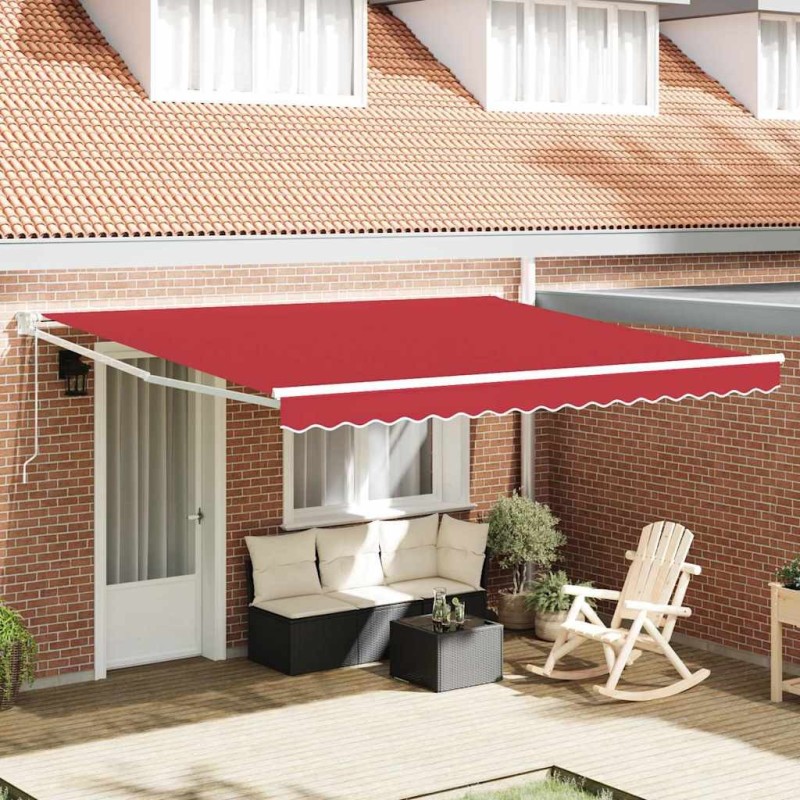 Auvent rétractable électrique Rouge 400 × 300 cm 515111515111