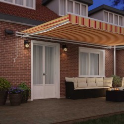 Auvent Rétractable Jaune et Orange 500 × 300 cm Tissu et acier 515119515119