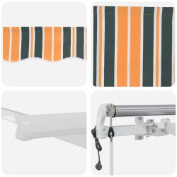 Auvent rétractable électrique Vert et jaune 400 × 300 cm 515130515130