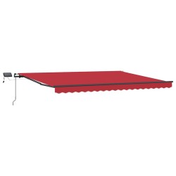 Auvent Rétractable Rouge 400 × 300 cm tissu 515132515132