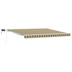 Auvent Rétractable Vert et jaune 400 × 300 cm Tissu et acier 515137515137