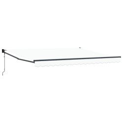 Auvent Rétractable Blanc 400 × 300 cm Polyester et Aluminium 515144515144