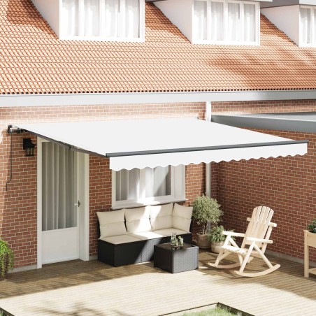 Auvent Rétractable Blanc 400 × 350 cm Polyester et Acier 515151515151