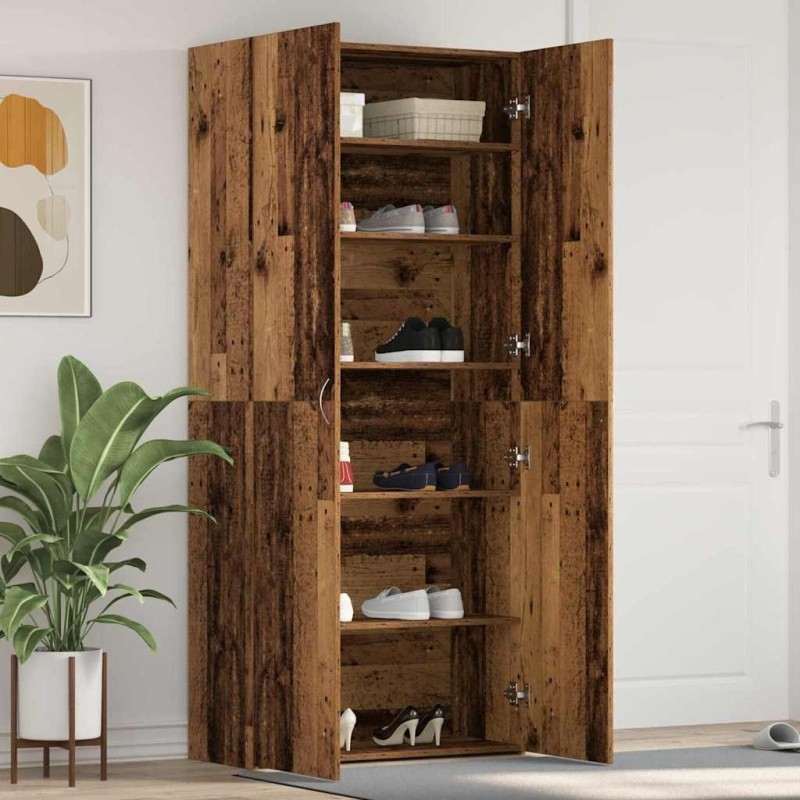 Cabinet à chaussures avec étagère Marron 80 x 35.5 x 180 cm 515153515153