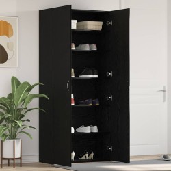 Cabinet à chaussures Noir 80 x 35.5 x 180 cm Bois d'ingénierie 515155515155