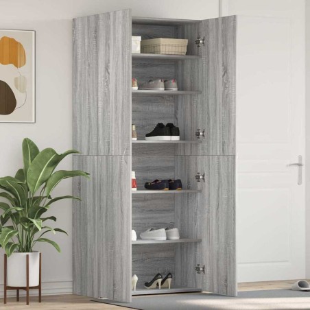 Cabinet à chaussures Gris 80 x 35.5 x 180 cm Bois d'ingénierie 515157515157