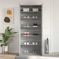 Cabinet à chaussures Gris 80 x 35.5 x 180 cm Bois d'ingénierie 515157515157
