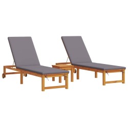Transat 3 pcs Marron Bois d'Acacia Massif 515159515159