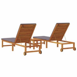 Transat 3 pcs Marron Bois d'Acacia Massif 515159515159