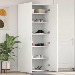 Cabinet à chaussures Blanc 80 x 35.5 x 180 cm Bois d'ingénierie 515160515160