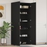Cabinet à chaussures Noir 80 x 35.5 x 180 cm Bois d'ingénierie 515161515161