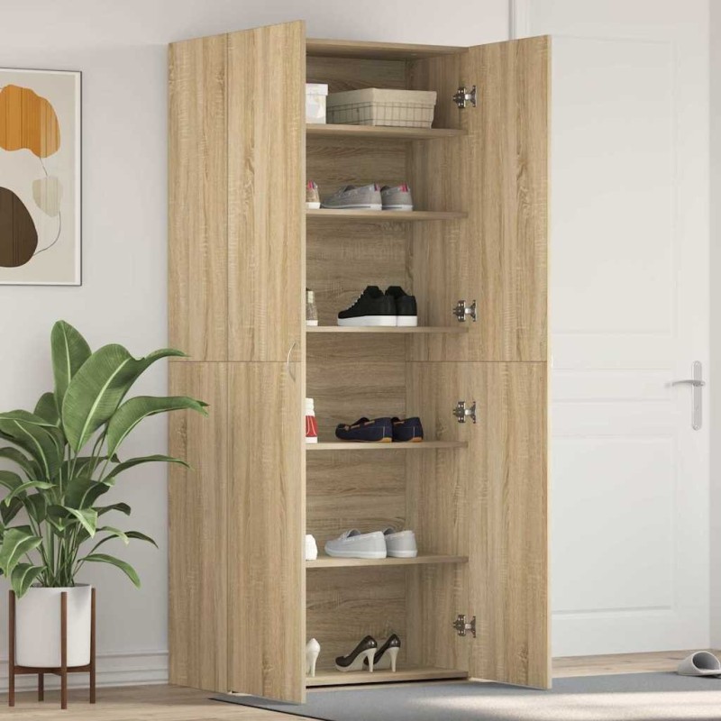Cabinet à chaussures avec étagère Marron 80 x 35.5 x 180 cm 515162515162