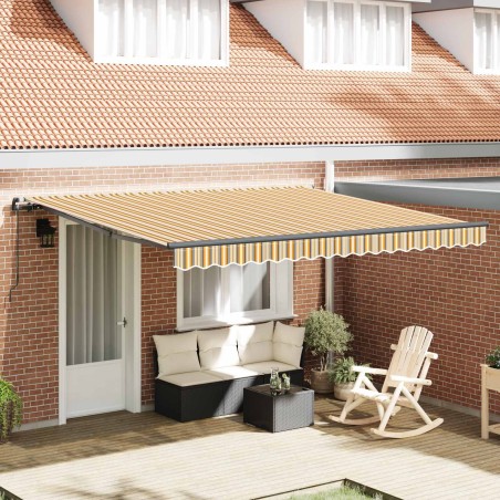 Auvent Rétractable Multicolore 400 × 350 cm Polyester et Acier 515167515167