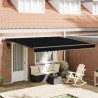 Auvent Rétractable Noir 400 × 350 cm Polyester et Acier 515169515169
