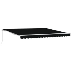 Auvent Rétractable Noir 400 × 350 cm Polyester et Aluminium 515170515170