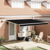 Auvent Rétractable Noir 400 × 300 cm Tissu et acier 515171515171