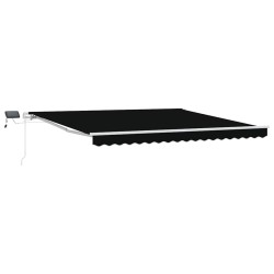 Auvent Rétractable Noir 400 × 300 cm Tissu et acier 515171515171