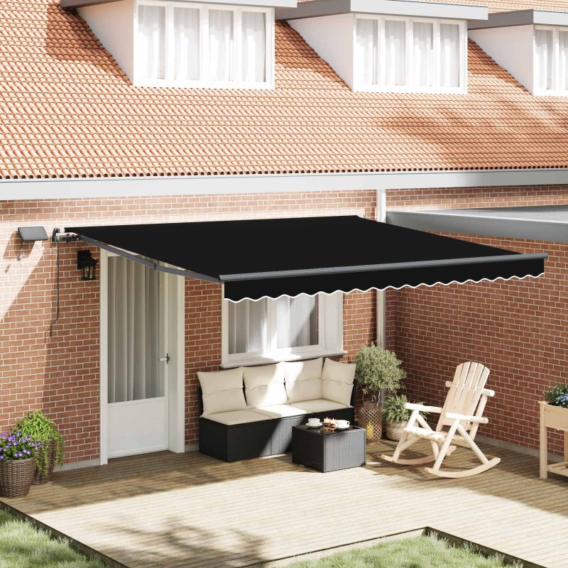 Auvent Rétractable Noir 400 × 350 cm tissu 515178515178