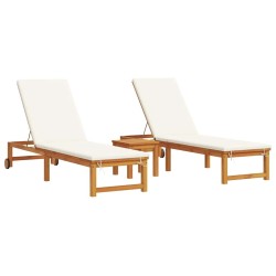 Transat 3 pcs Marron Bois d'Acacia Massif 515179515179