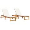 Transat 3 pcs Marron Bois d'Acacia Massif 515179515179