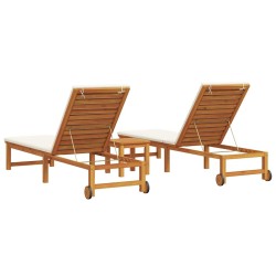 Transat 3 pcs Marron Bois d'Acacia Massif 515179515179