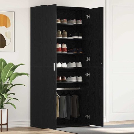 Cabinet à chaussures avec étagère Chêne noir 80 x 39 x 178 cm 515184515184