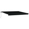 Auvent Rétractable Noir 400 × 350 cm Tissu et Aluminium 515204515204