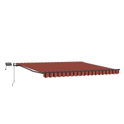Auvent Rétractable orange et marron 450 ×300 cm tissu 515212515212