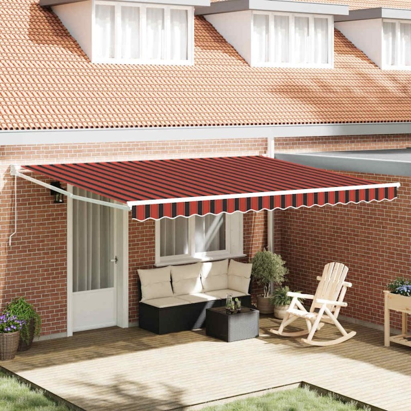 Auvent Orange et marron 450 x 300 x 165 cm Polyester et métal 515216515216