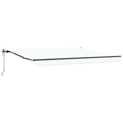 Auvent Rétractable Blanc 400 × 350 cm Tissu et Aluminium 515220515220