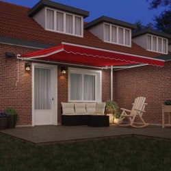 Auvent Rétractable Rouge 400 × 300 cm Tissu et acier 515222515222