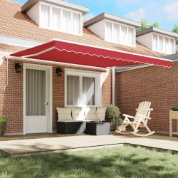 Auvent rétractable électrique Rouge 400 × 350 cm 515223515223