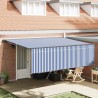 Auvent Rétractable Bleu et Blanc 400 × 300 cm 515225515225