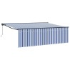 Auvent Rétractable Bleu et Blanc 400 × 300 cm 515225515225