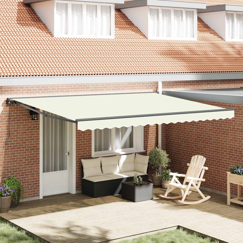 Cadre d'auvent Crème 450 × 300 cm Polyester avec revêtement PU 515226515226