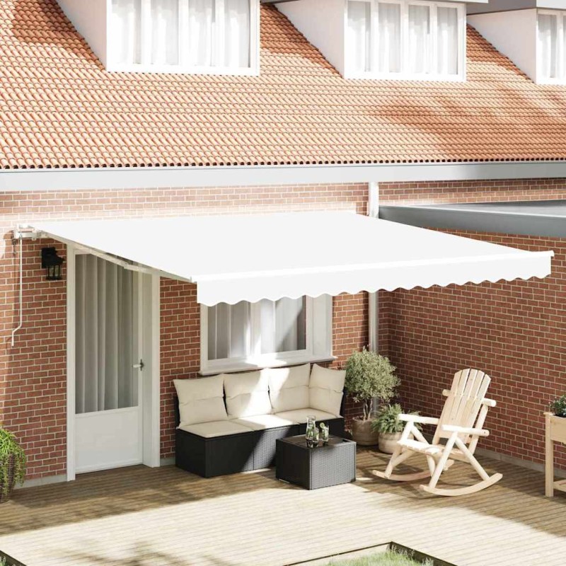Auvent rétractable électrique Blanc 400 × 350 cm 515230515230