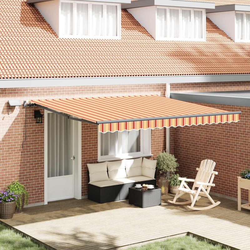 Auvent Rétractable jaune et orange 400 ×350 cm tissu 515234515234