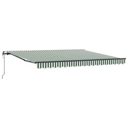 Auvent Rétractable Vert et blanc 400 × 300 cm 515251515251